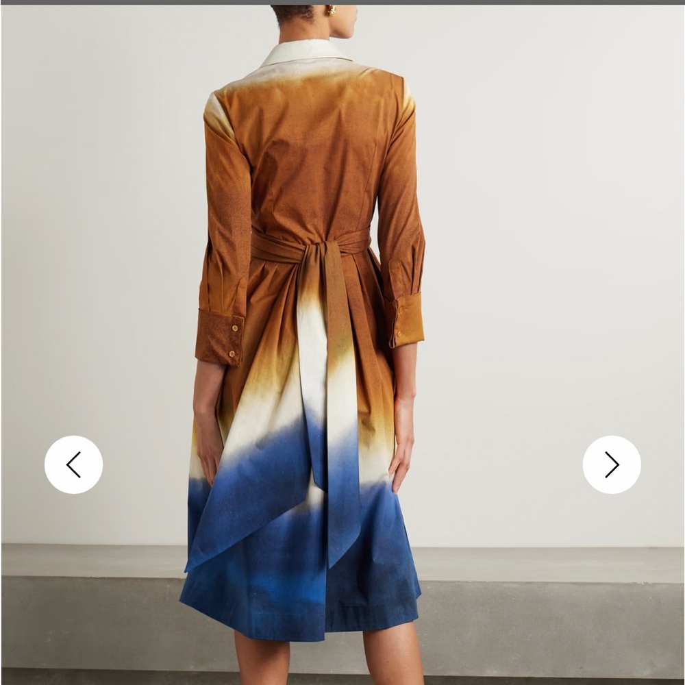 Oscar de la Renta Brown Long Sleeve Dress for Wedding Guest